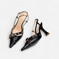 Vellouran | Cross Strap Belt Buckle Stiletto Heels