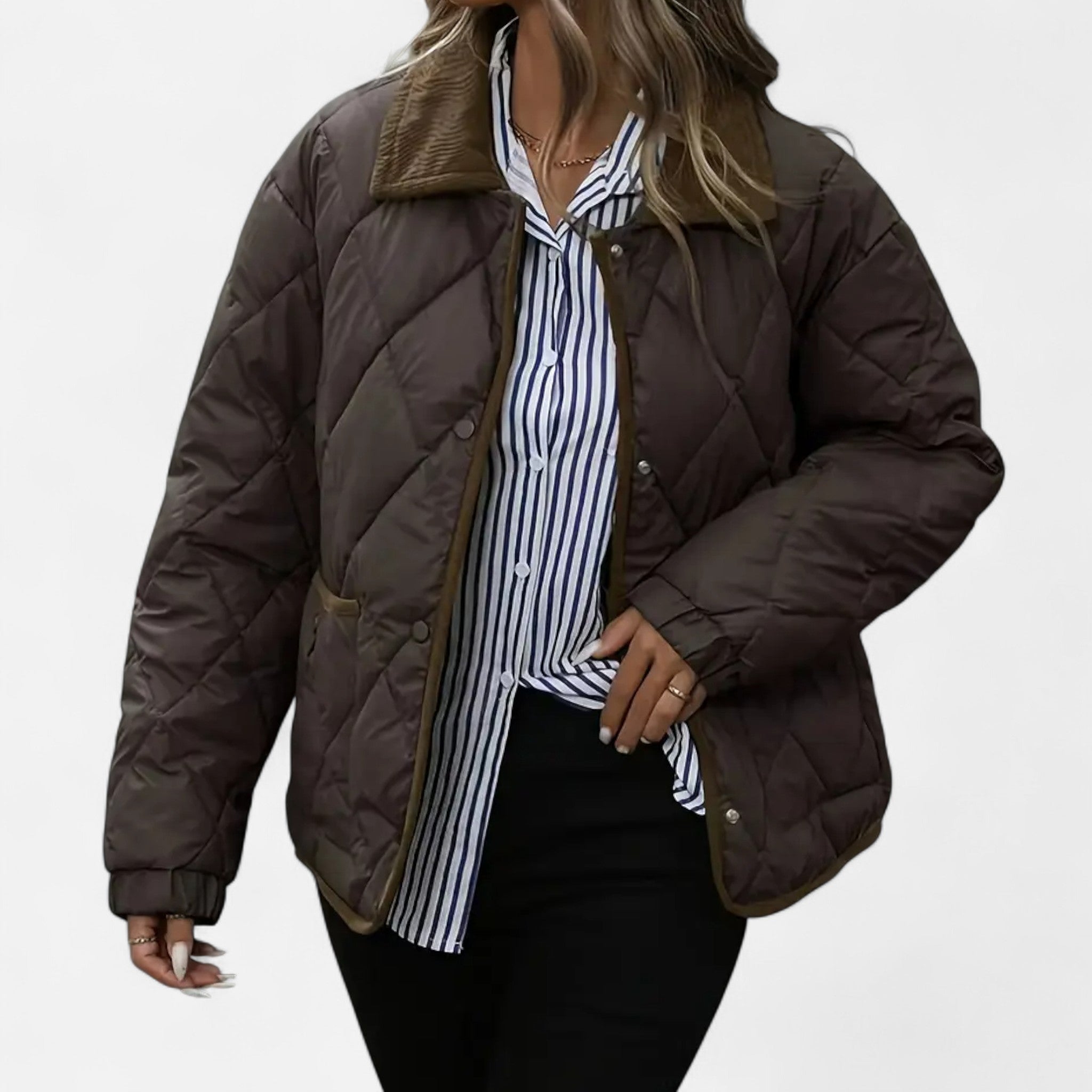 Vellouran | Women’s Brown Quilted Jacket