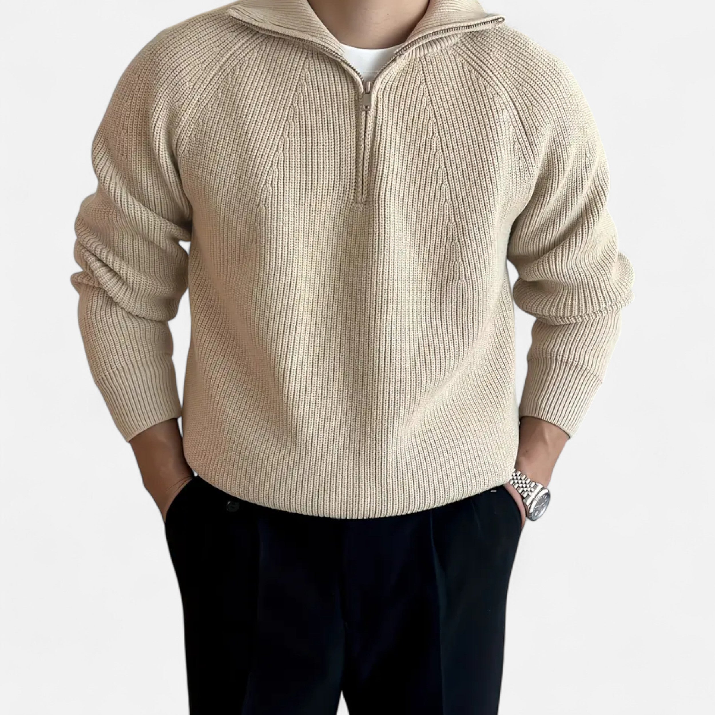 Vellouran | Men’s Relaxed Half Zip Knit Sweater