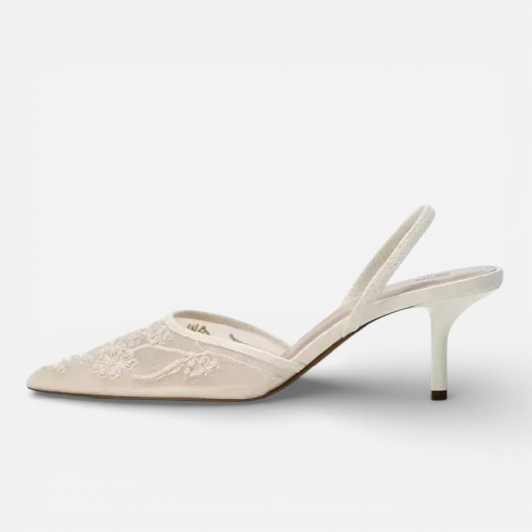 Vellouran | Women's Embroidered Mesh Heels