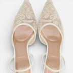 Vellouran | Women's Embroidered Mesh Heels