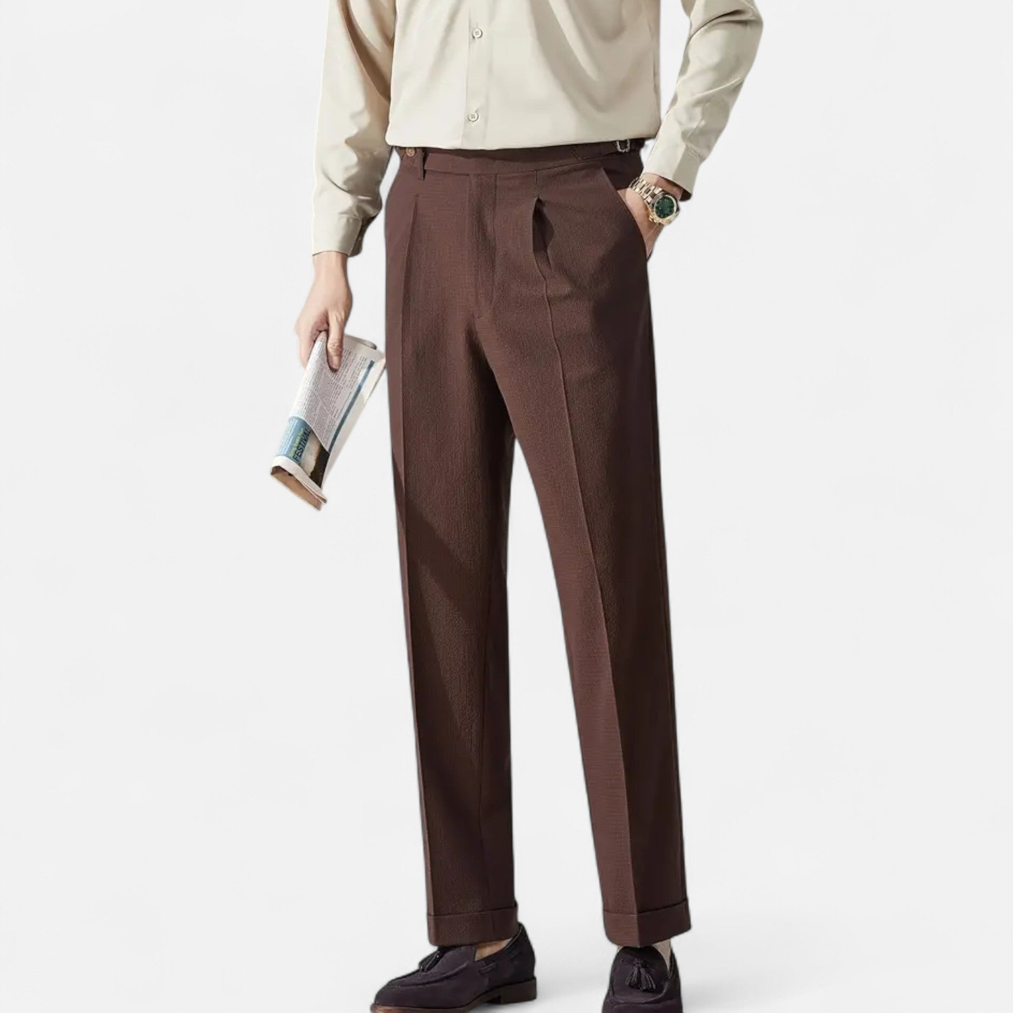 Vellouran | Men’s Breathable Pleated Pantalon