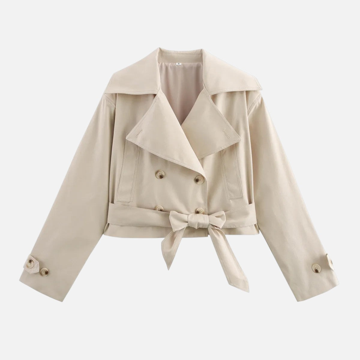 Vellouran | Women's Cropped Belted Spring Trenchcoat