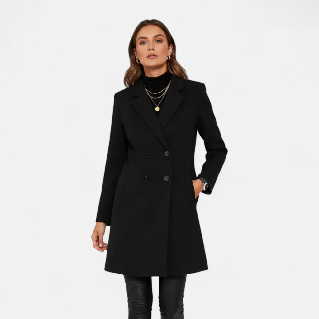 Vellouran | Women’s Black Double-Breasted Trenchcoat