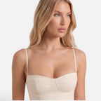Vellouran | Women's Elegant Corset Midi Dress with Adjustable Straps