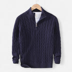 Vellouran | Men’s Cable-Knit Half Zip Sweater