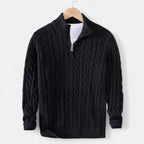 Vellouran | Men’s Cable-Knit Half Zip Sweater