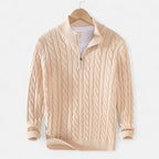 Vellouran | Men’s Cable-Knit Half Zip Sweater