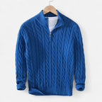 Vellouran | Men’s Cable-Knit Half Zip Sweater