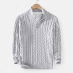 Vellouran | Men’s Cable-Knit Half Zip Sweater