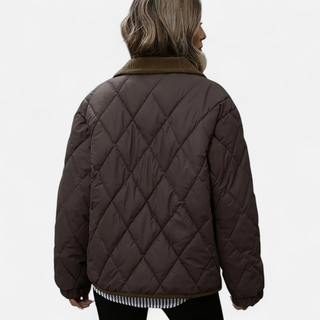 Vellouran | Women’s Brown Quilted Jacket