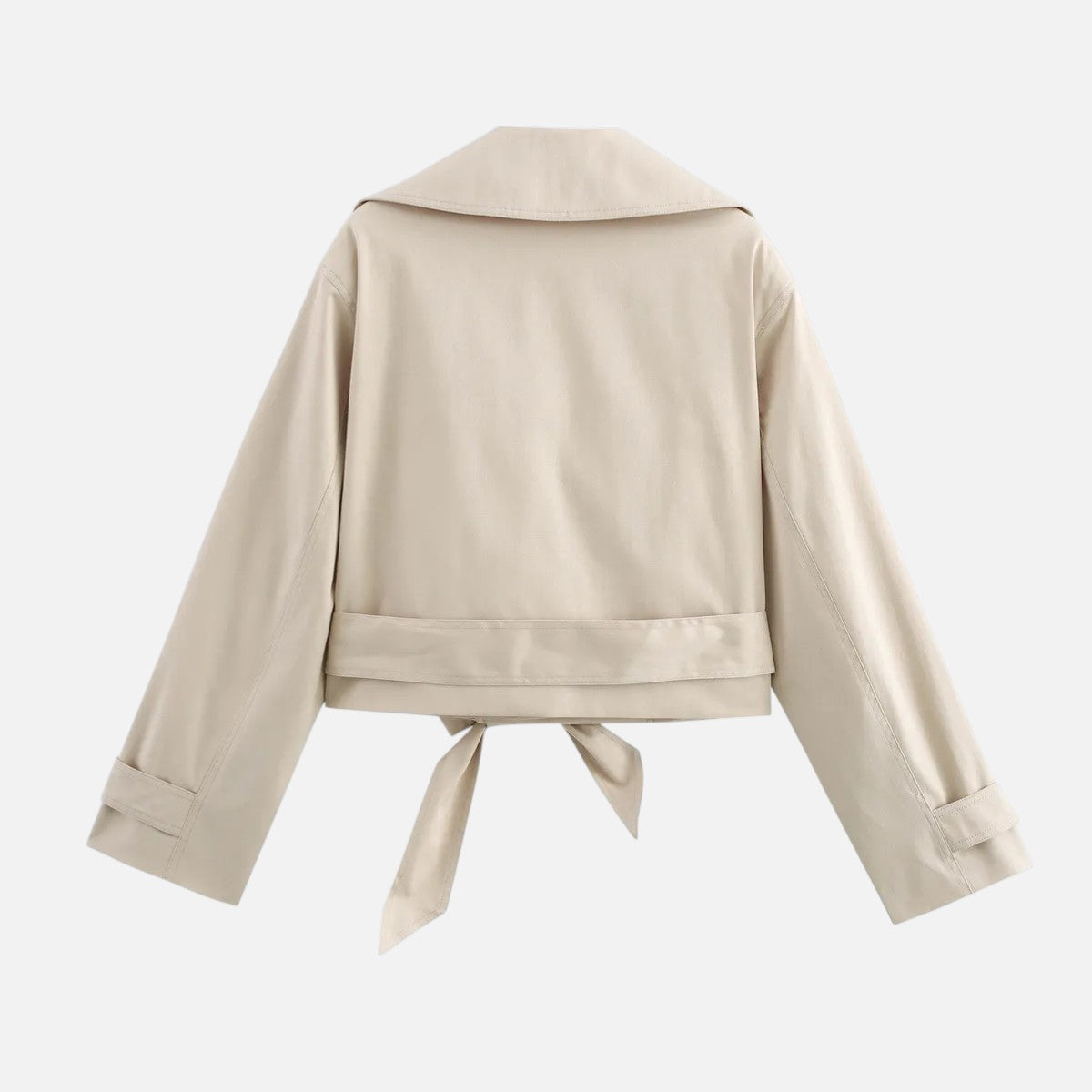 Vellouran | Women's Cropped Belted Spring Trenchcoat