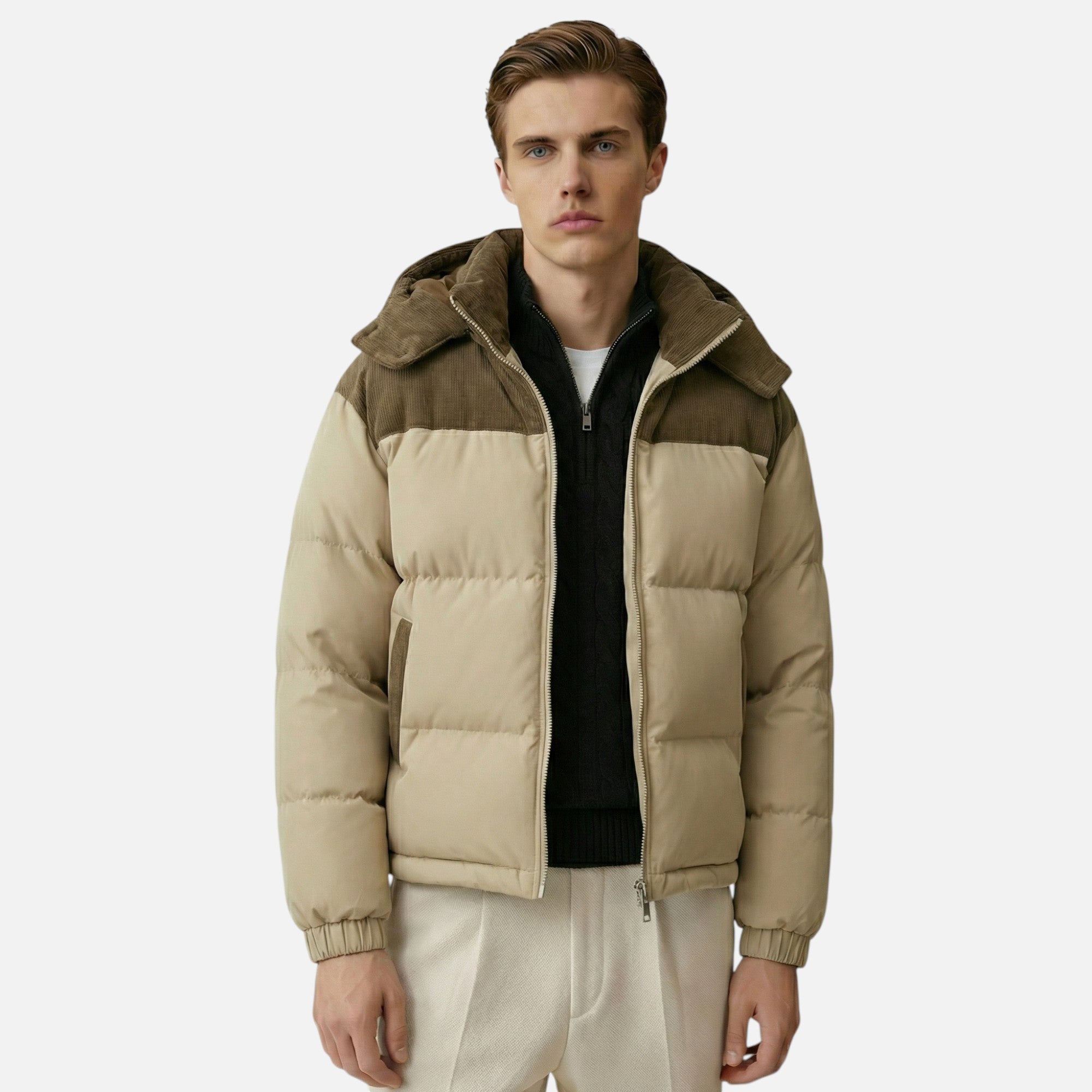 Vellouran | Men's Winter Puffer Jacket with Removable Hood