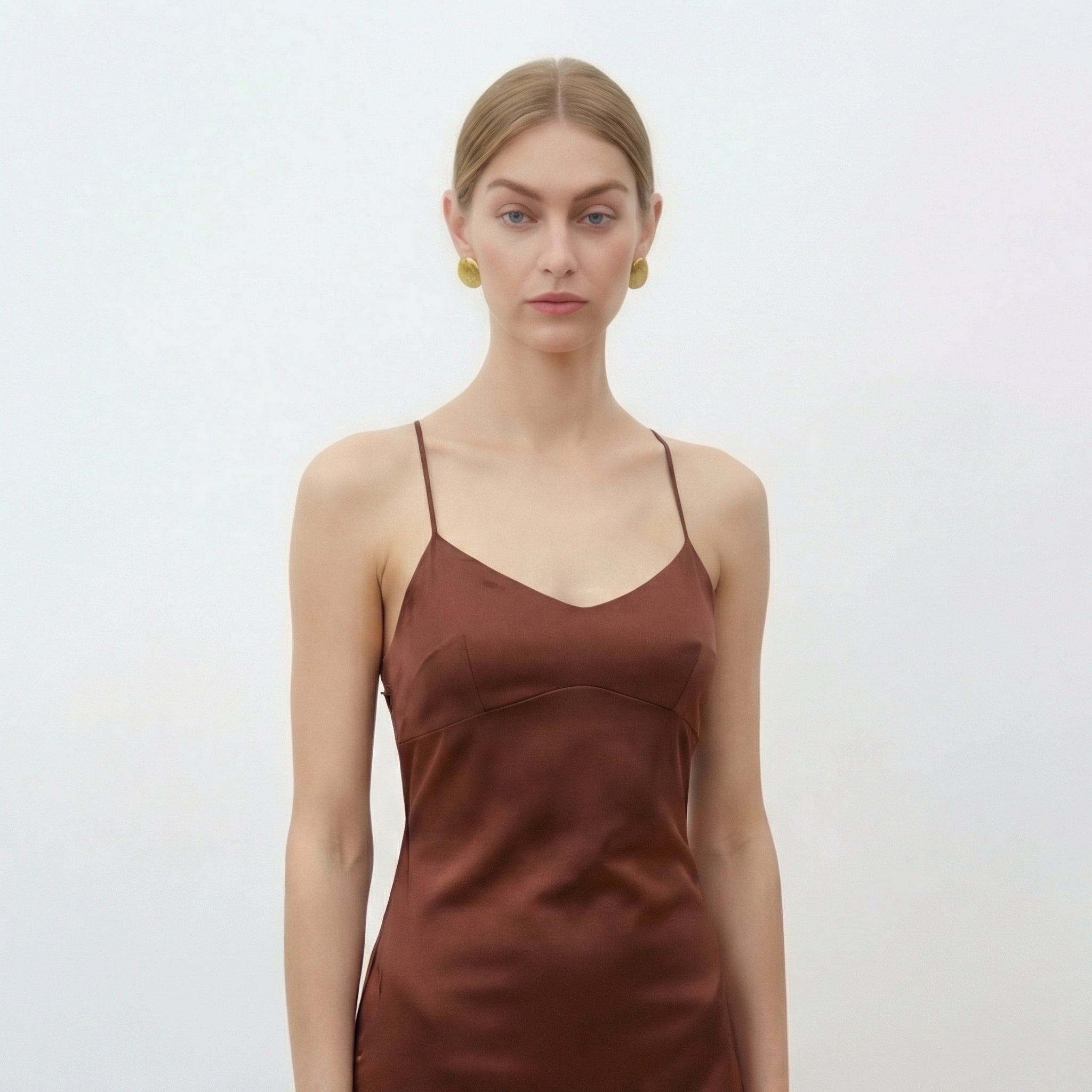 Vellouran | Women's Maxi Dress with Thin Straps and Open Back