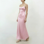 Vellouran | Women's Maxi Dress with Thin Straps and Open Back