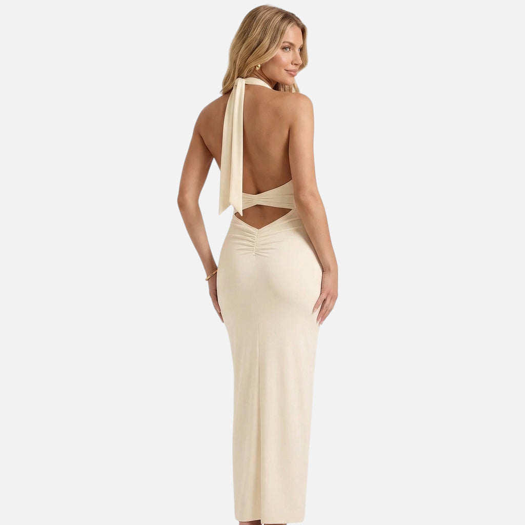 Vellouran | Women's Maxi Dress with Deep V Neckline