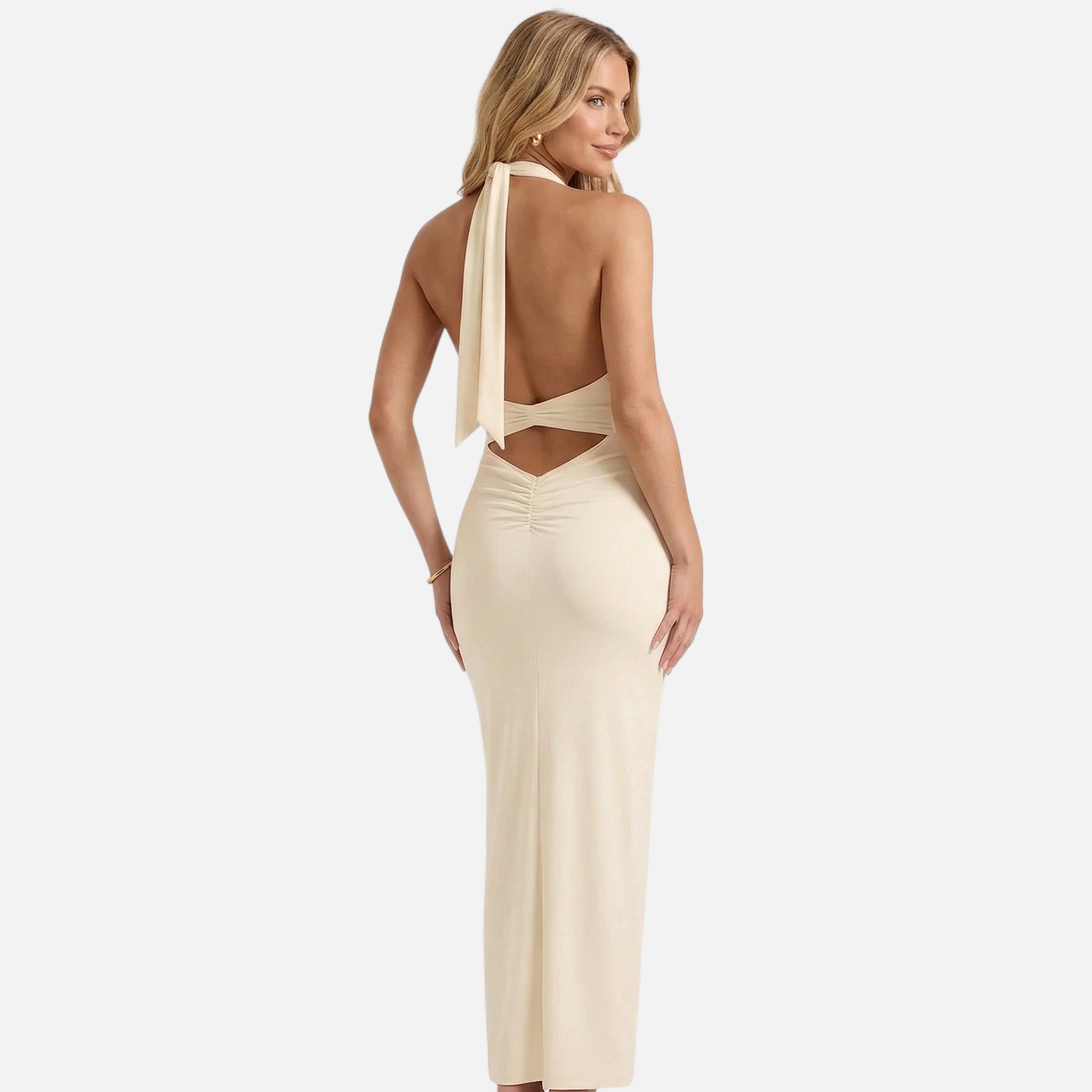 Vellouran | Women's Maxi Dress with Deep V Neckline