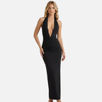 Vellouran | Women's Maxi Dress with Deep V Neckline