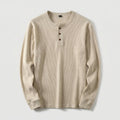 Vellouran | Men's Waffle Knit Henley Long Sleeve