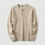 Vellouran | Men's Waffle Knit Henley Long Sleeve