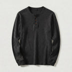 Vellouran | Men's Waffle Knit Henley Long Sleeve