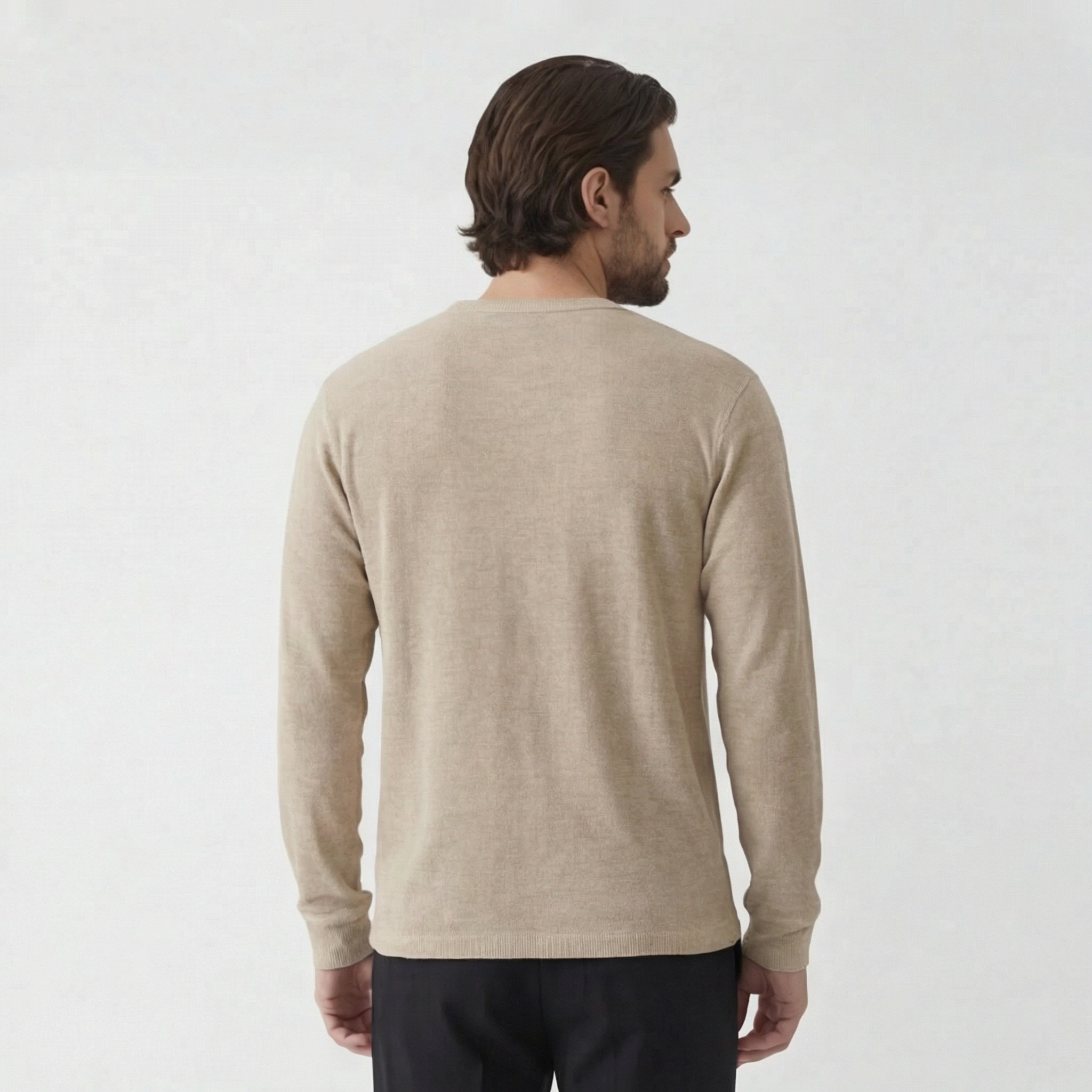 Vellouran | Men's Waffle Knit Henley Long Sleeve