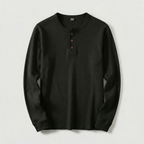 Vellouran | Men's Waffle Knit Henley Long Sleeve