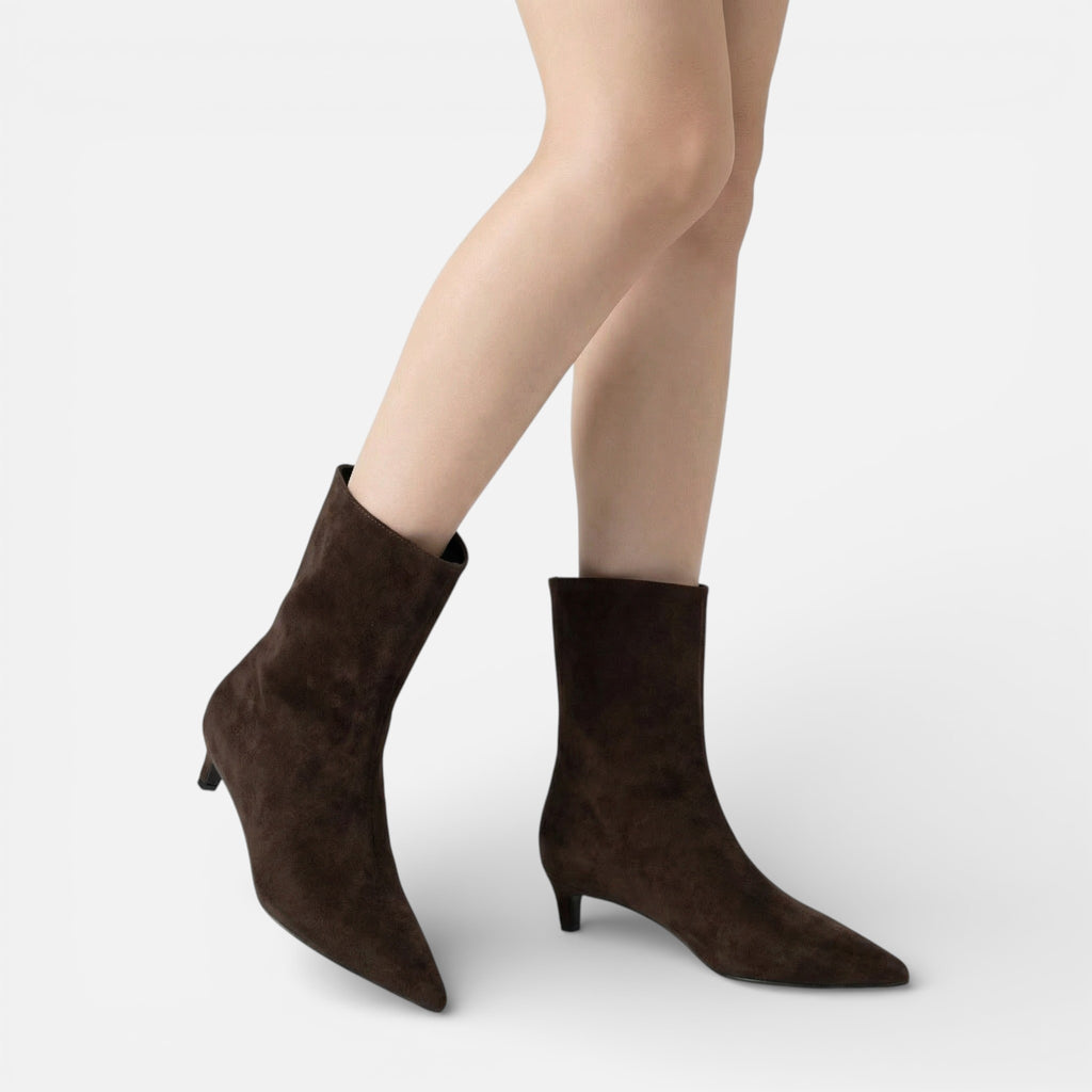 Lanemont's Boutique | Women's Suede Boots with Low Heels