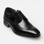Vellouran | Men's Formal Oxford Dress Shoes with Glossy Look and Wingtip Detail