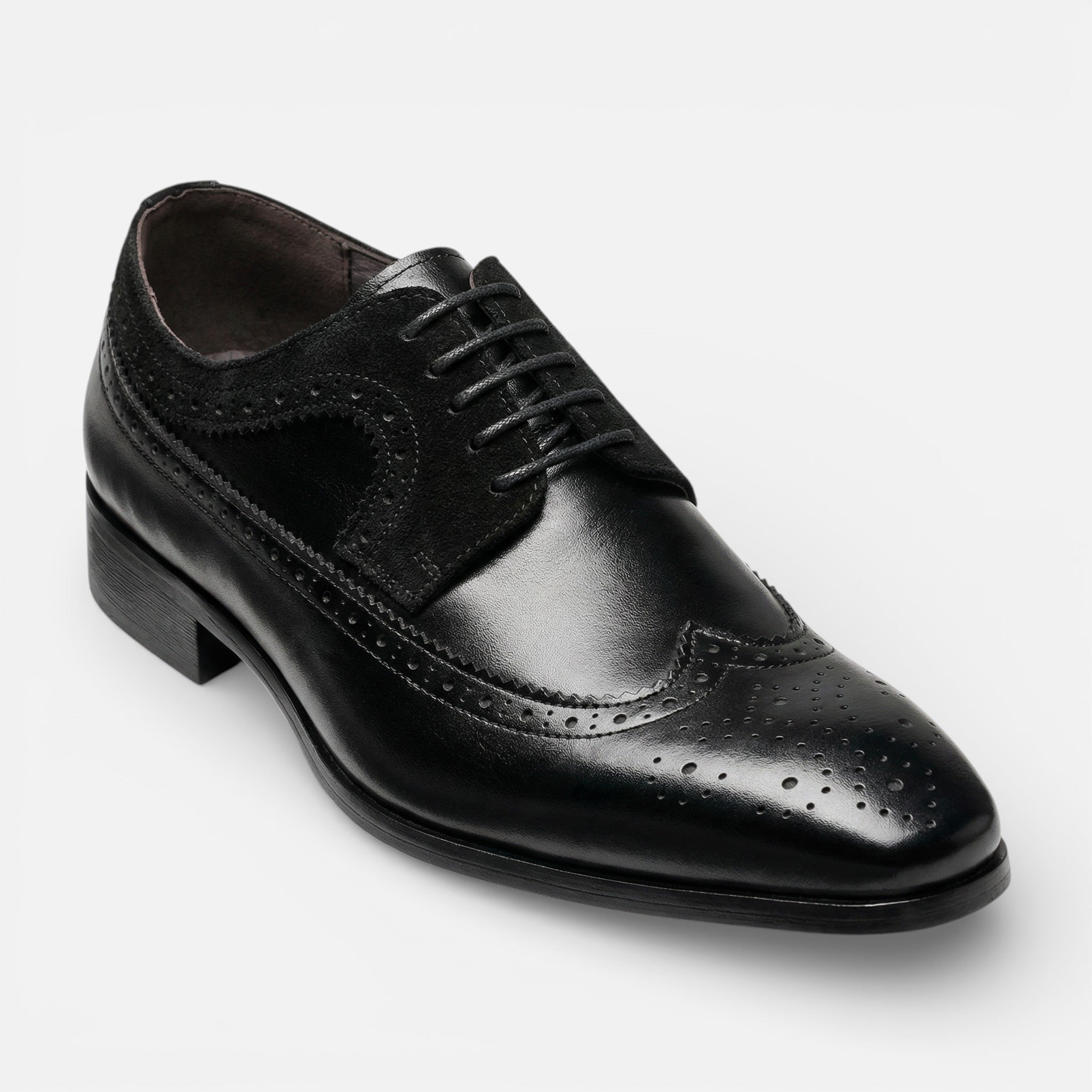 Vellouran | Men's Formal Oxford Dress Shoes with Glossy Look and Wingtip Detail
