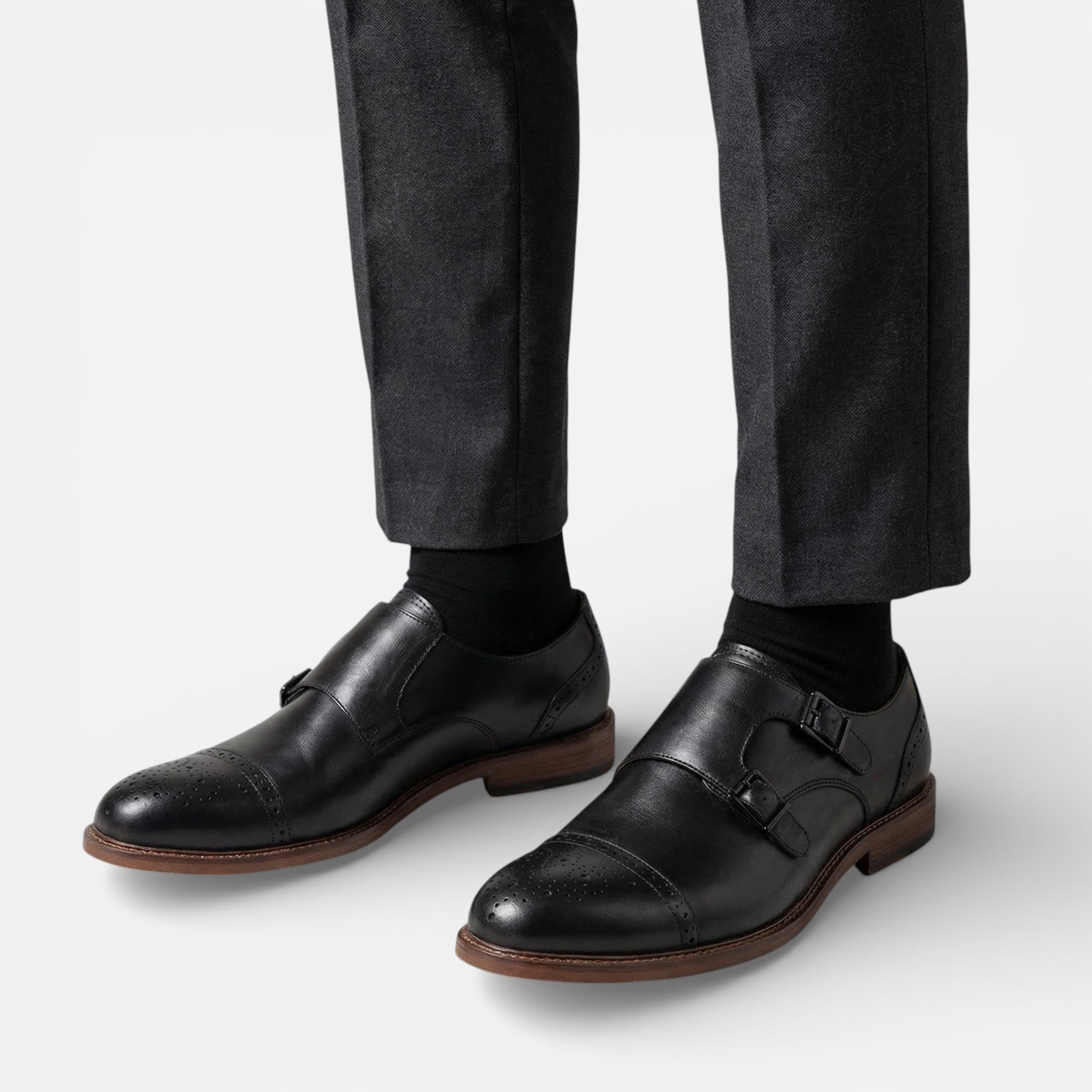 Vellouran | Men's Classic Oxford Shoes with Clasp Detail
