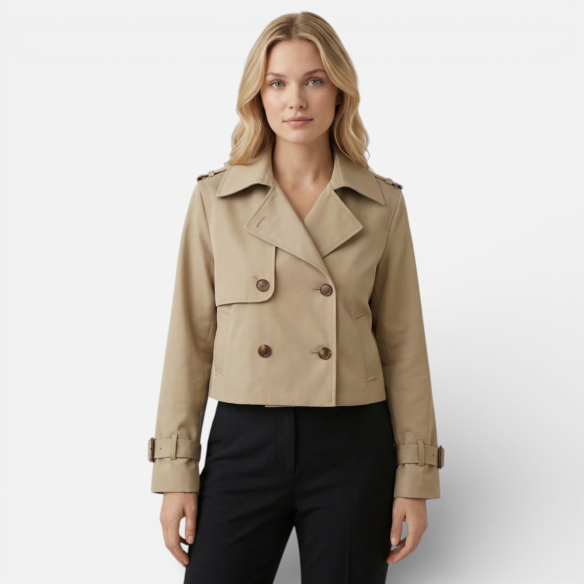 Vellouran | Women's Cropped Spring Trenchcoat