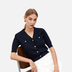 Vellouran | Women’s Short Sleeve V-Neck Cardigan