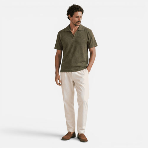 Vellouran | Men's Breathable Knitted Polo Shirt with Pattern