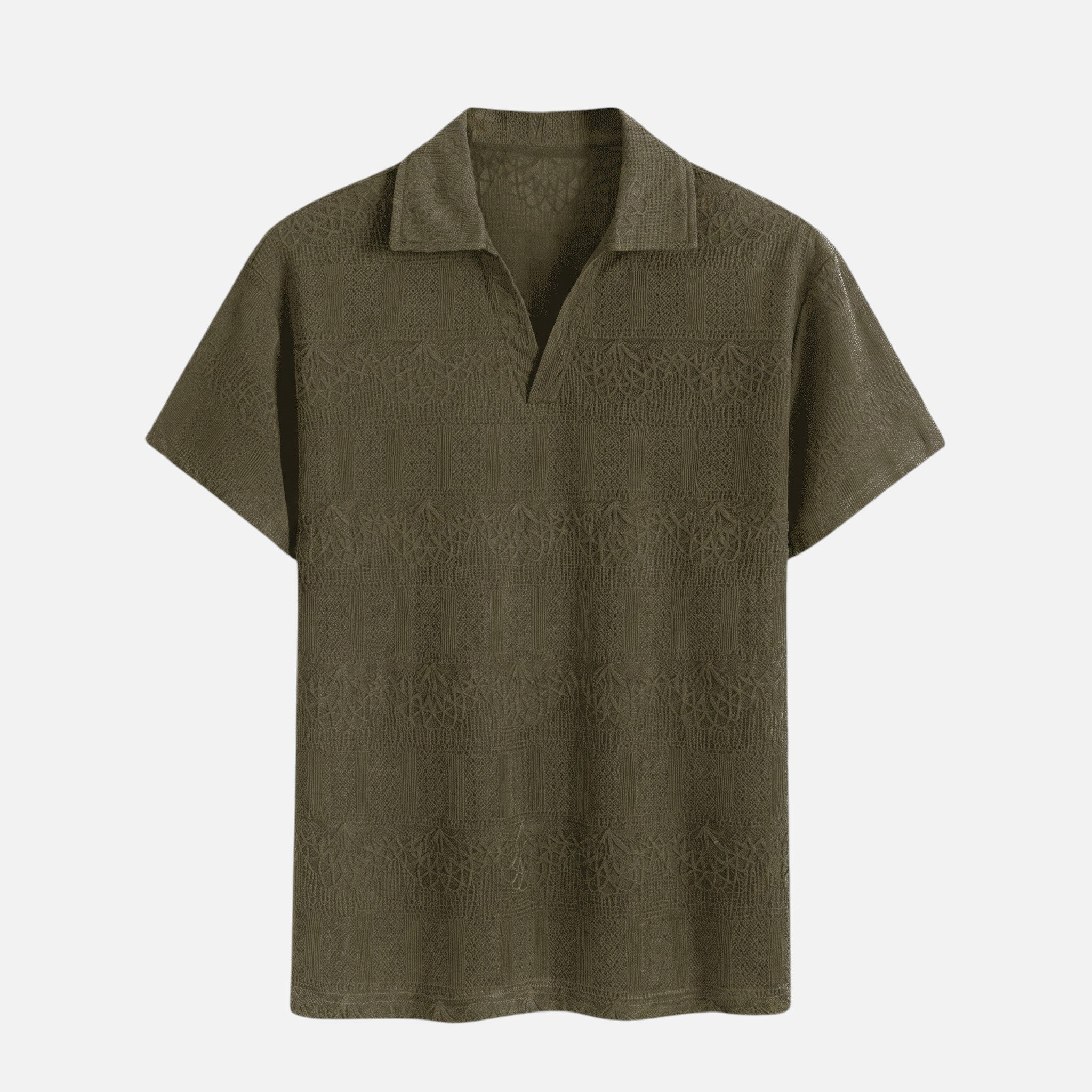 Vellouran | Men's Breathable Knitted Polo Shirt with Pattern