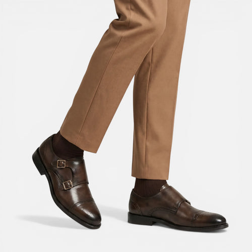 Vellouran | Men's Classic Oxford Shoes with Clasp Detail