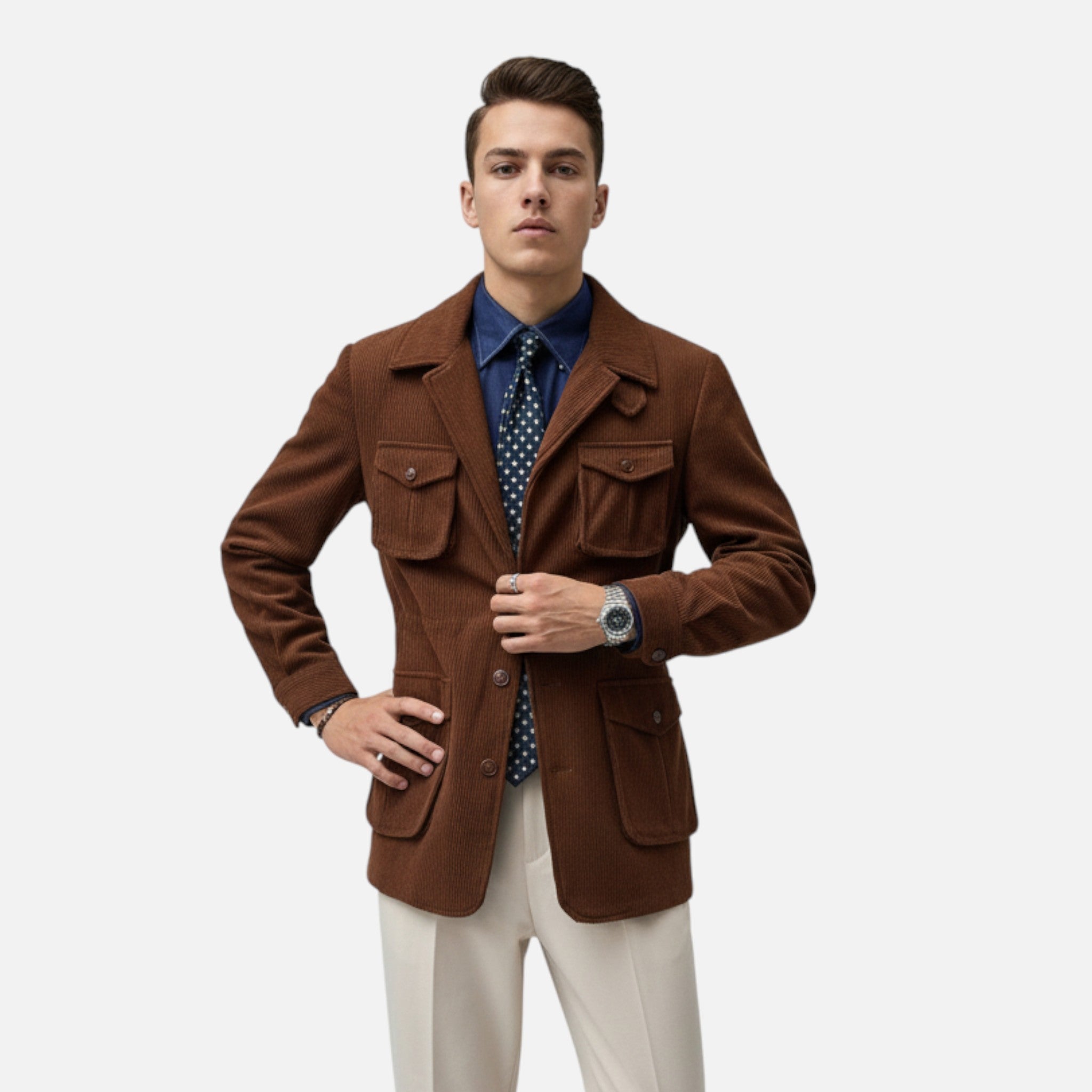 Vellouran | Men’s Corduroy Safari Jacket