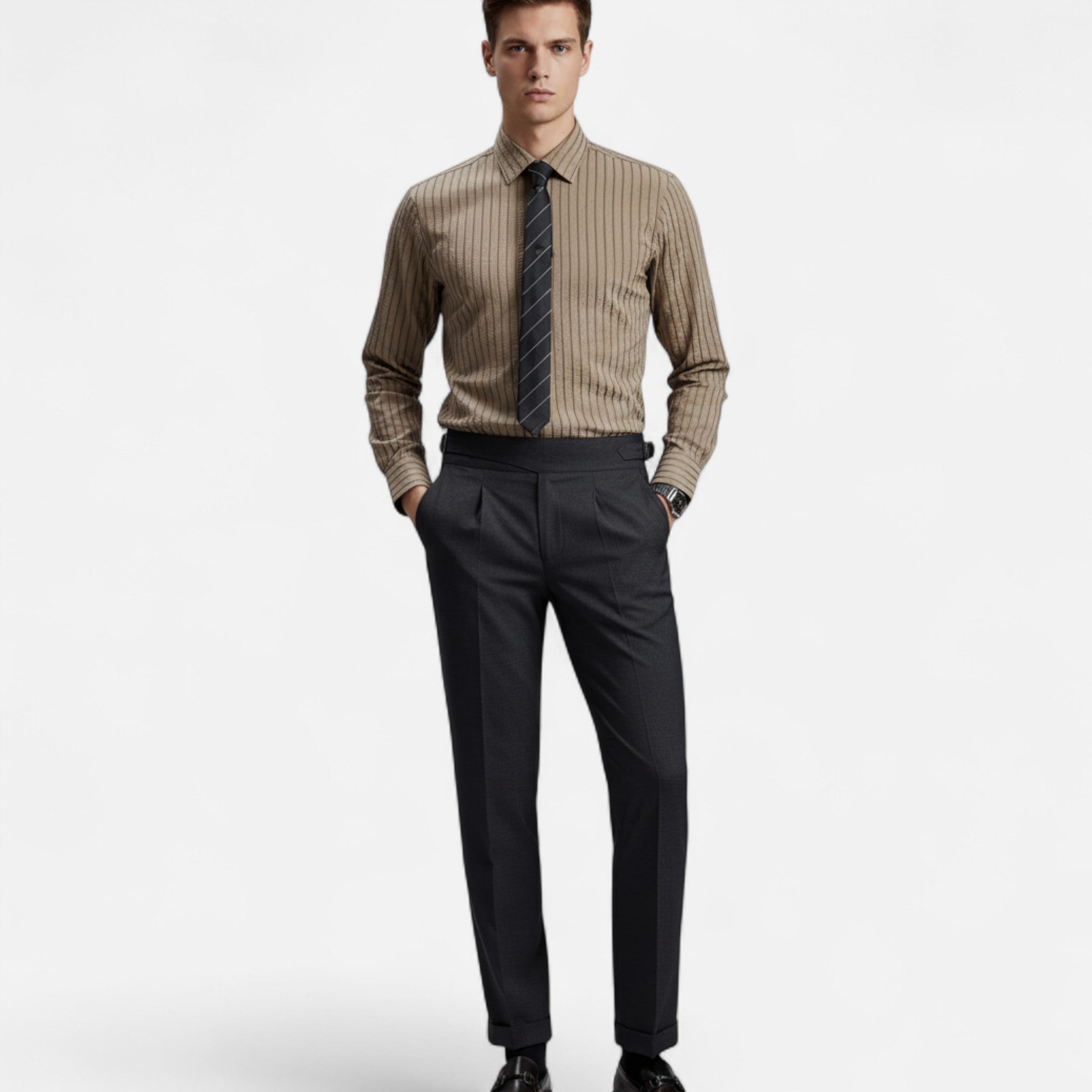 Vellouran | Men’s Cuffed Tailored Trousers