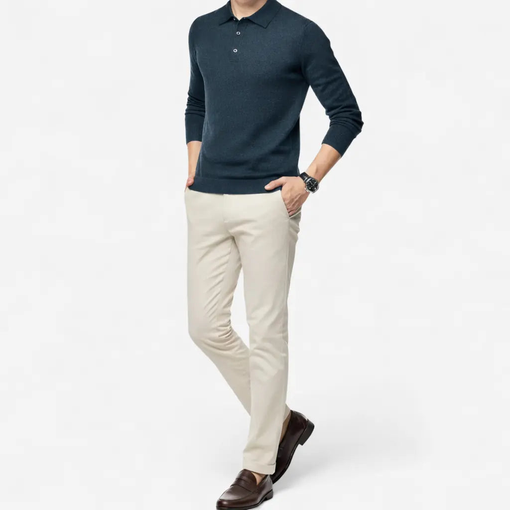 Vellouran | Men’s Knit Longsleeve Polo
