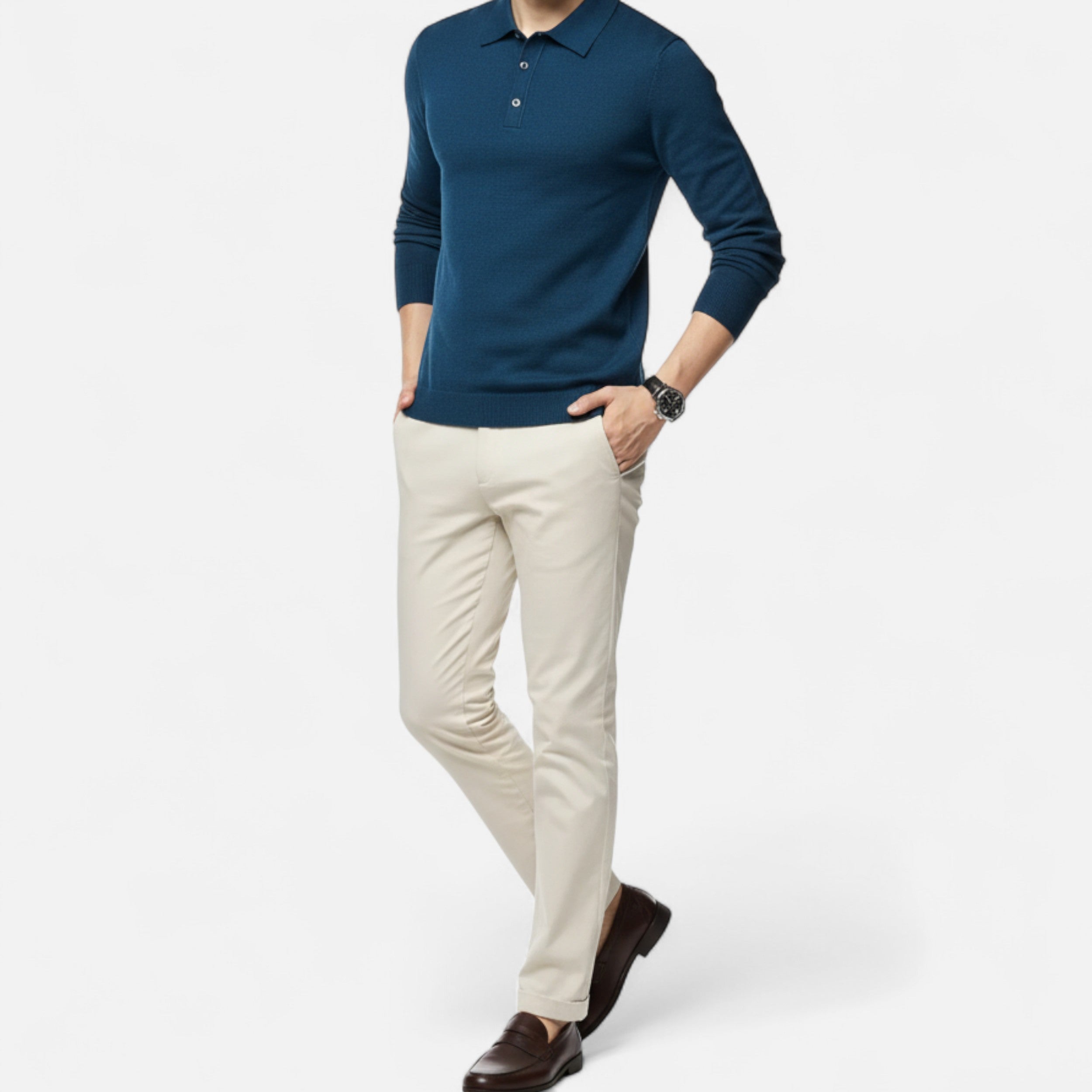 Vellouran | Men’s Knit Longsleeve Polo