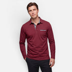 Vellouran | Men's Polo Long Sleeve Checkered Collar Pocket Detail