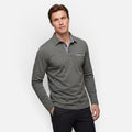 Vellouran | Men's Polo Long Sleeve Checkered Collar Pocket Detail
