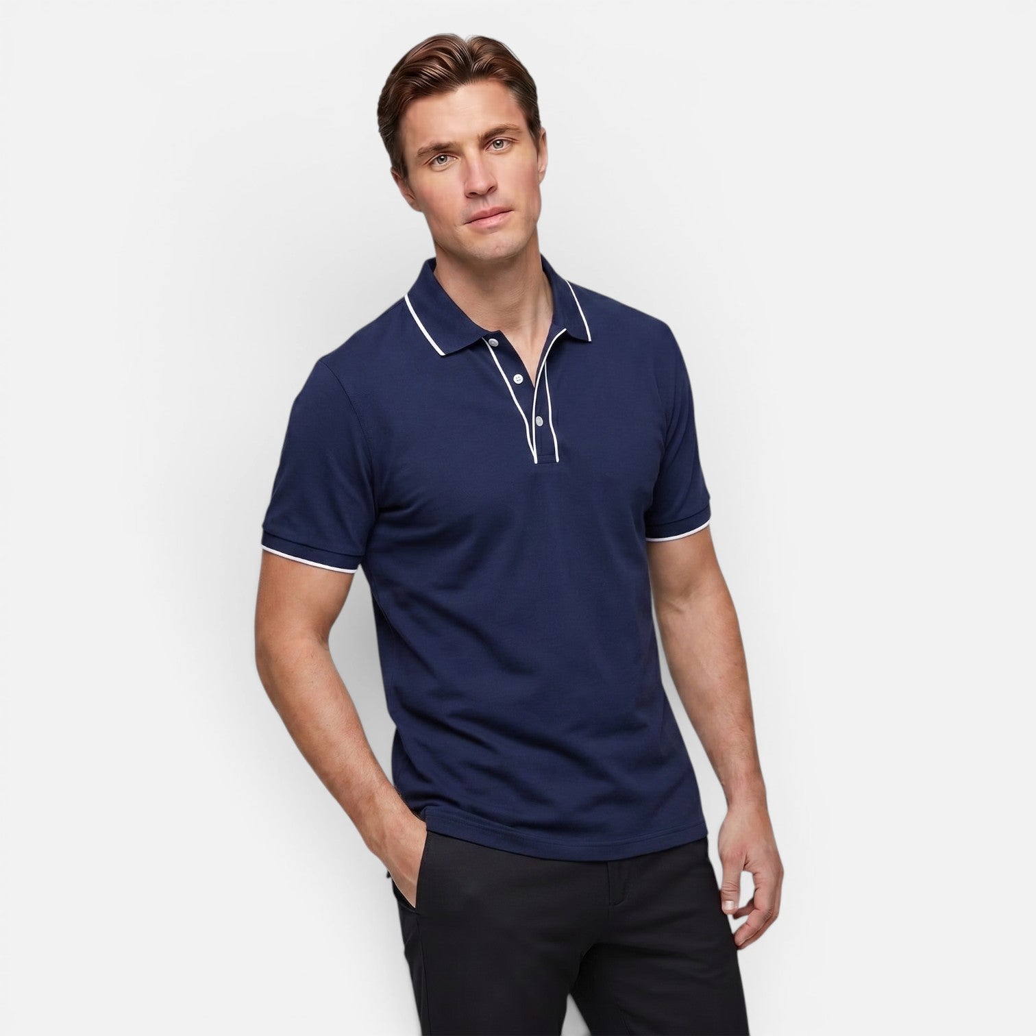 Vellouran | Men's Polo Shirt with Contrasting Trim