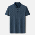 Vellouran | Men's Polo Shirt - Geometric Textured Short Sleeve