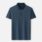 Vellouran | Men's Polo Shirt - Geometric Textured Short Sleeve