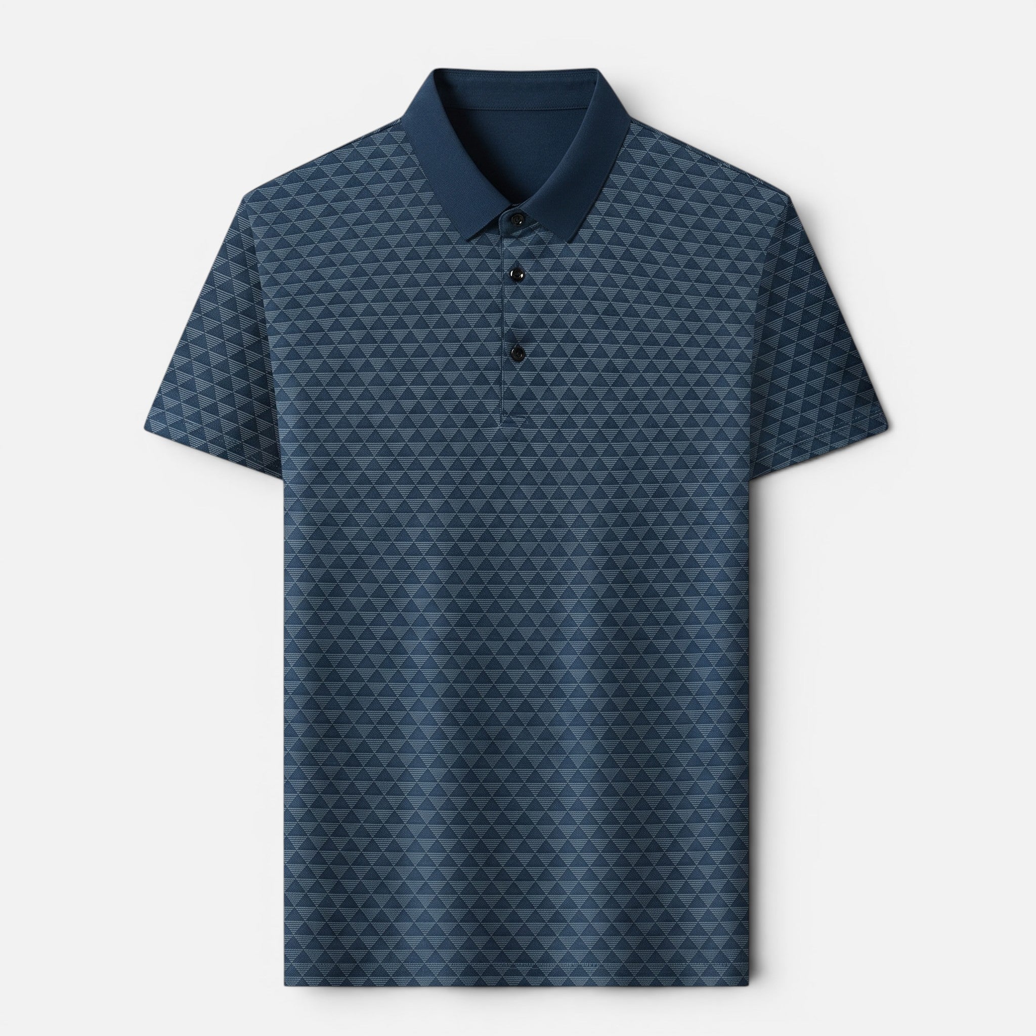 Vellouran | Men's Polo Shirt - Geometric Textured Short Sleeve