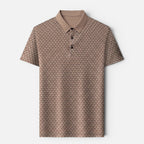 Vellouran | Men's Polo Shirt - Geometric Textured Short Sleeve