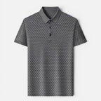 Vellouran | Men's Polo Shirt - Geometric Textured Short Sleeve