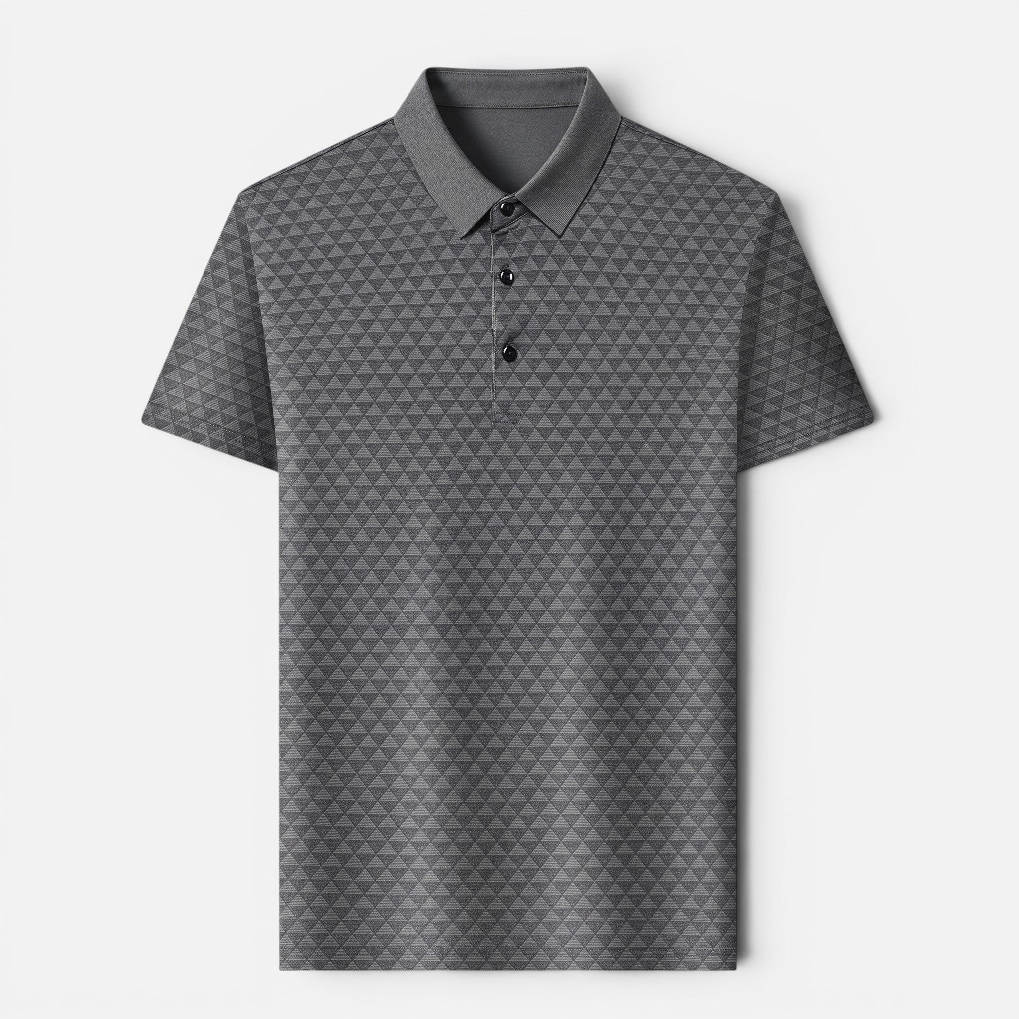 Vellouran | Men's Polo Shirt - Geometric Textured Short Sleeve