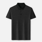 Vellouran | Men's Polo Shirt - Geometric Textured Short Sleeve